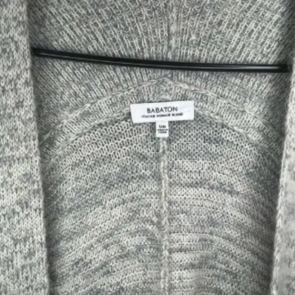 Babaton | women gray wool alpaca mohair blend sweater cardigan - Picture 2 of 4